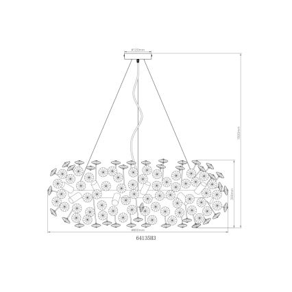 Globo - LED kristallkrona med textilsladd 20xG9/3,5W/230V