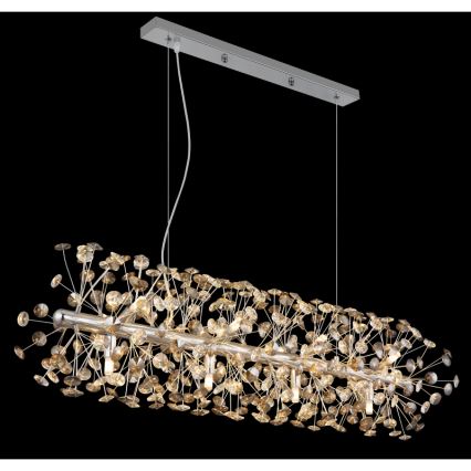 Globo - LED-takkrona på stållina 12xG9/3,5W/230V blank krom