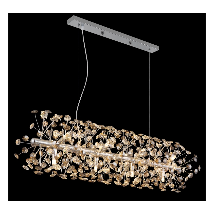 Globo - LED-takkrona på stållina 12xG9/3,5W/230V blank krom