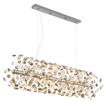 Globo - LED-takkrona på stållina 12xG9/3,5W/230V blank krom