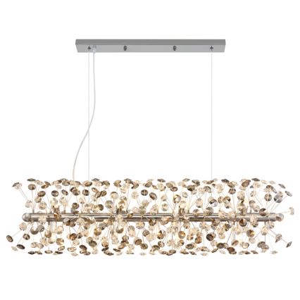 Globo - LED-takkrona på stållina 12xG9/3,5W/230V blank krom