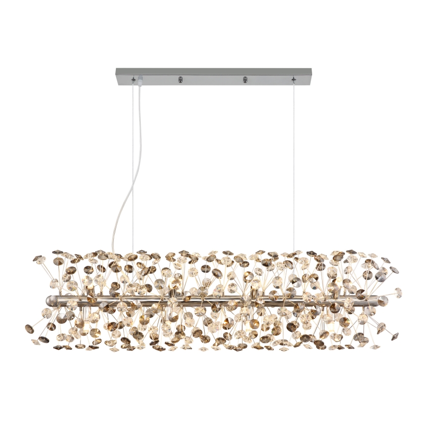Globo - LED-takkrona på stållina 12xG9/3,5W/230V blank krom