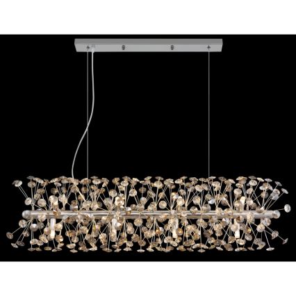 Globo - LED-takkrona på stållina 12xG9/3,5W/230V blank krom