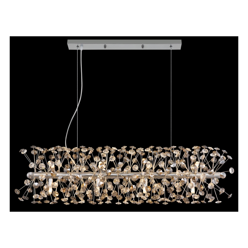 Globo - LED-takkrona på stållina 12xG9/3,5W/230V blank krom