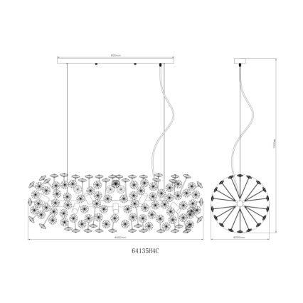 Globo - LED-takkrona på stållina 12xG9/3,5W/230V blank krom