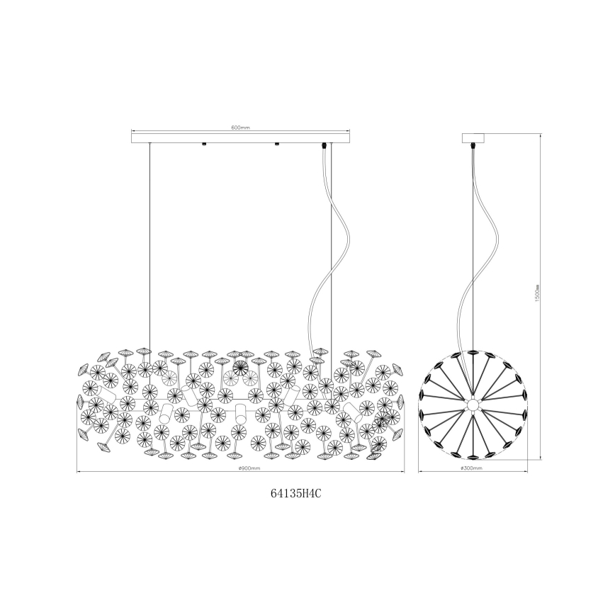 Globo - LED-takkrona på stållina 12xG9/3,5W/230V blank krom