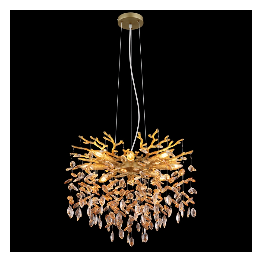 Globo - Taklampa på vajer 8xE14/40W/230V guld