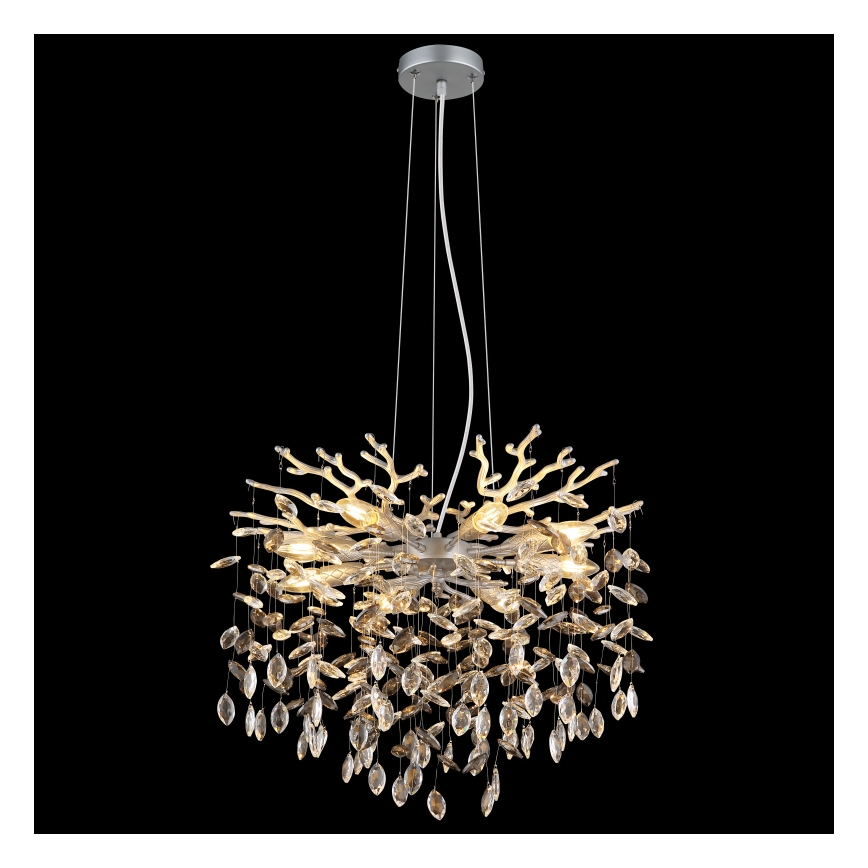 Globo - Taklampa med vajer 8xE14/40W/230V silver