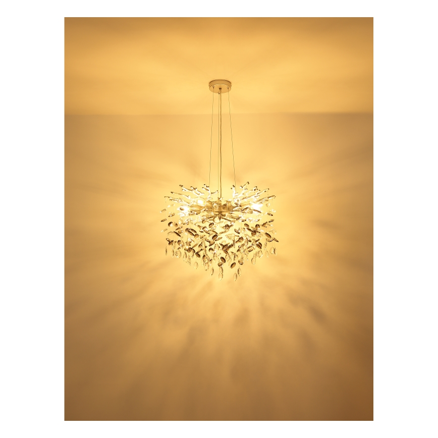 Globo - Taklampa med vajer 8xE14/40W/230V silver
