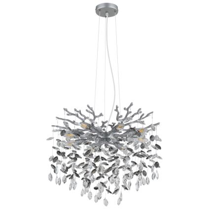 Globo - Taklampa med vajer 8xE14/40W/230V silver