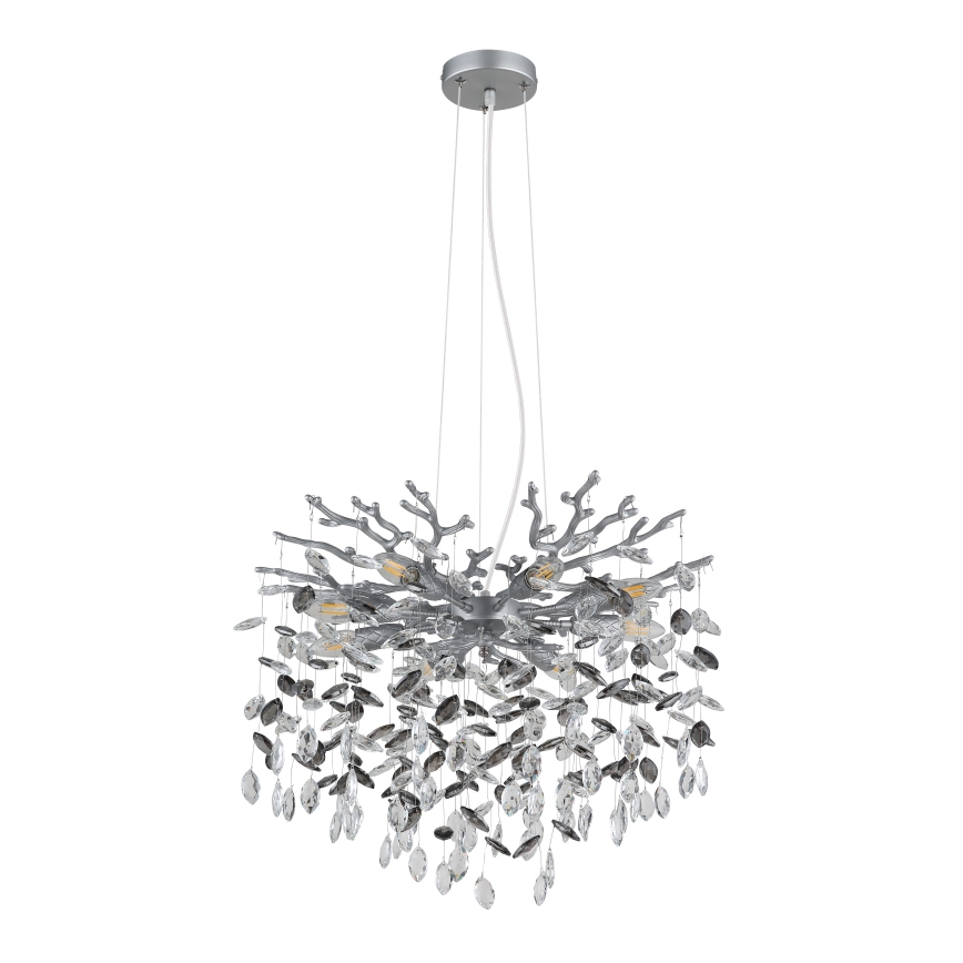 Globo - Taklampa med vajer 8xE14/40W/230V silver