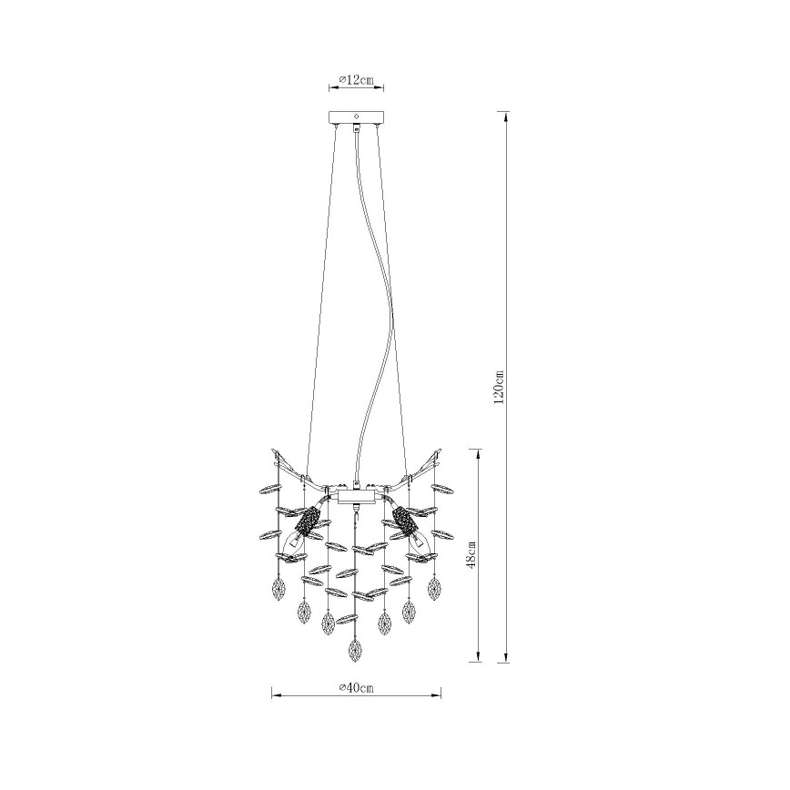 Globo - Hängande ljuskrona på kabel 4xE14/40W/230V, guldfärgad