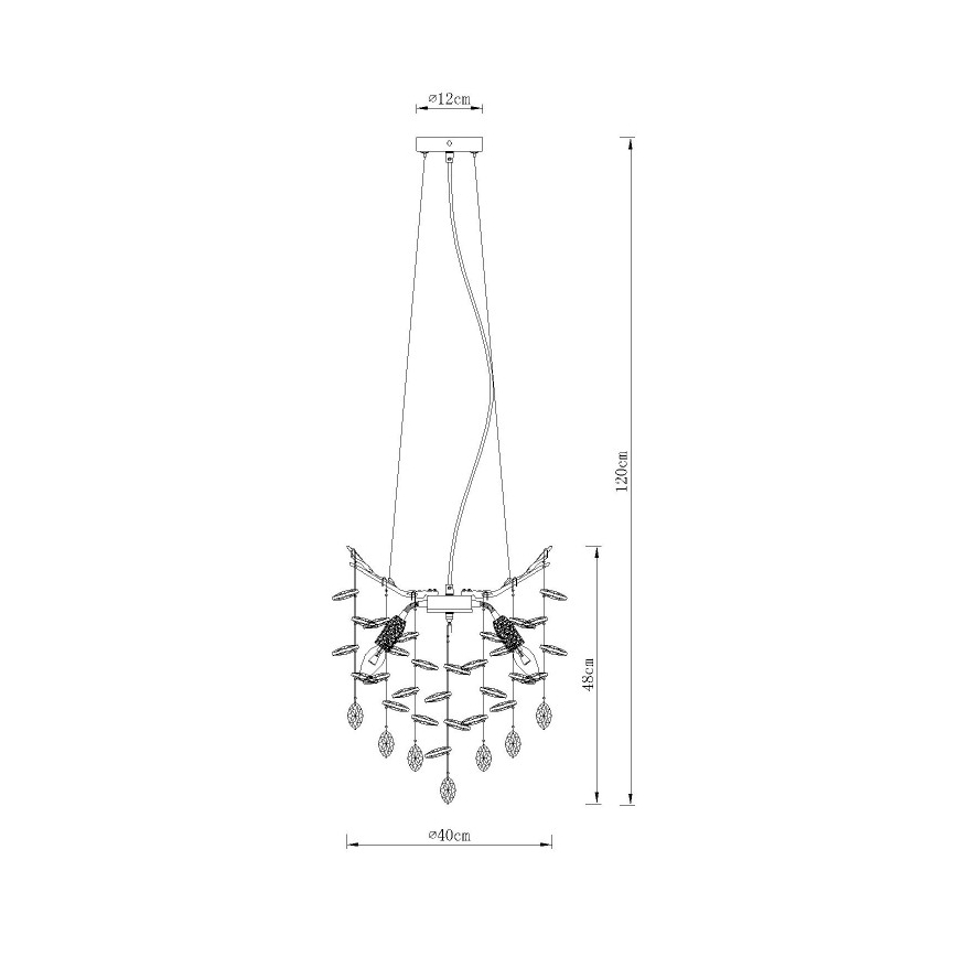 Globo - Taklampa med vajer 4xE14/40W/230V silverfärgad