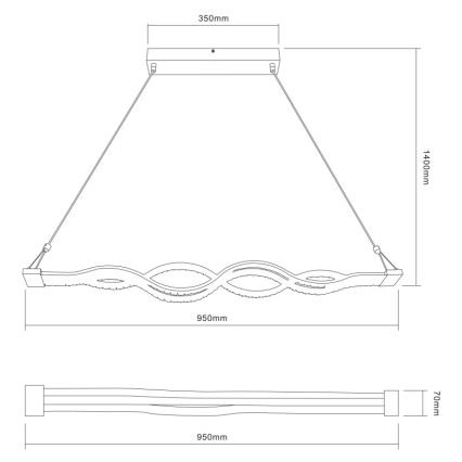 Globo 67109-30 - Dimbar LED-lampakrona med snöre PILLA 1xLED/30W/230V + Fjärrkontroll