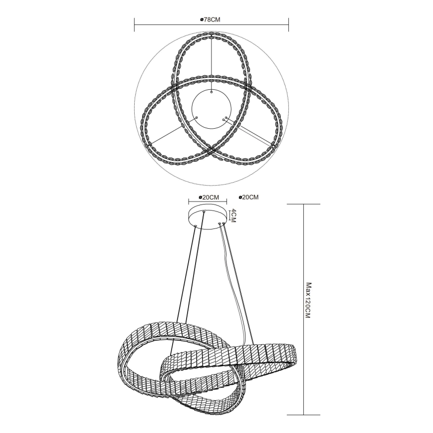Globo - LED dimbar taklampa LED/110W/230V 2700-6000K Ø 78 cm + fjärrkontroll