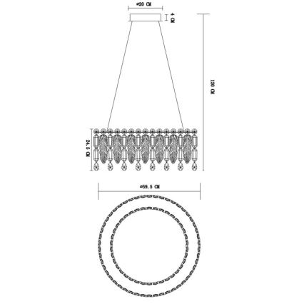 Globo - LED-pendel på vajer LED/58W/230V 2700-6000K + fjärrkontroll