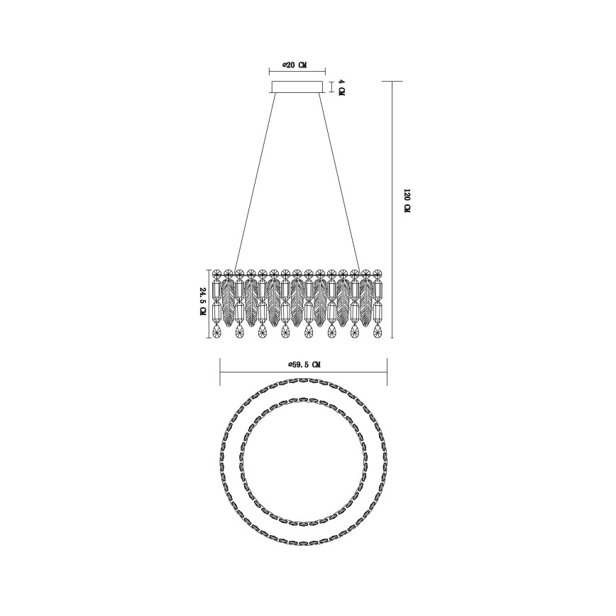 Globo - LED-pendel på vajer LED/58W/230V 2700-6000K + fjärrkontroll