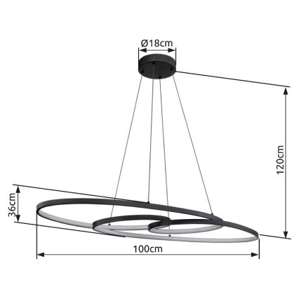 Globo - LED-lampa på kabel LED/39W/230V 2700/4000/6500K