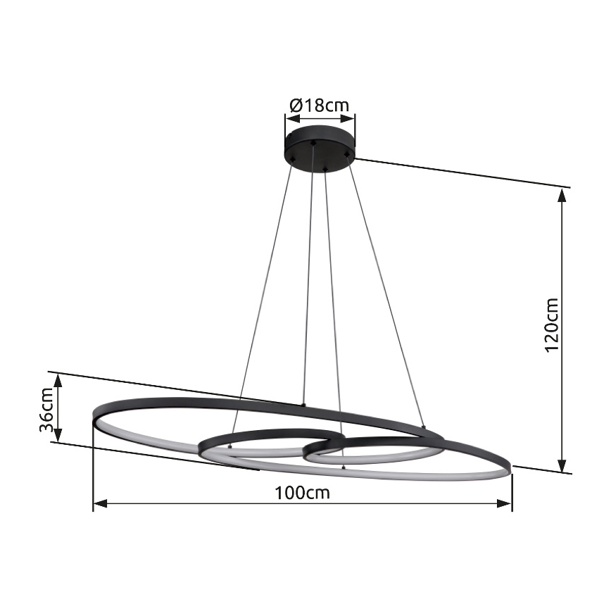 Globo - LED-lampa på kabel LED/39W/230V 2700/4000/6500K