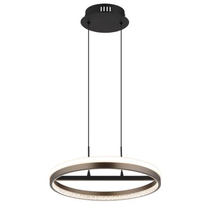 Globo - LED ljuskrona med textilsladd LED/40W/230V 3000/4000/6000K diameter 39,7 cm brun