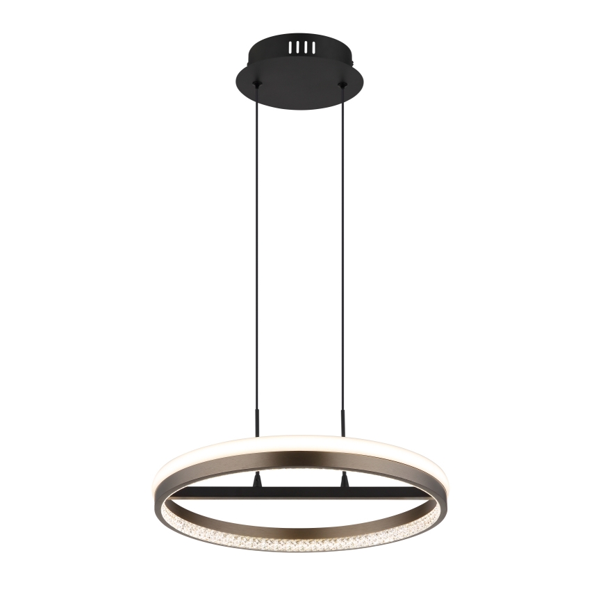Globo - LED ljuskrona med textilsladd LED/40W/230V 3000/4000/6000K diameter 39,7 cm brun