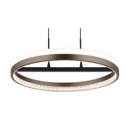 Globo - LED ljuskrona med textilsladd LED/40W/230V 3000/4000/6000K diameter 39,7 cm brun