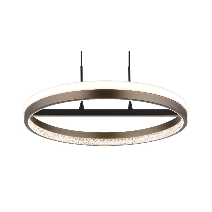Globo - LED ljuskrona med textilsladd LED/40W/230V 3000/4000/6000K diameter 39,7 cm brun