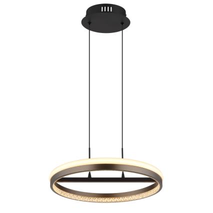 Globo - LED ljuskrona med textilsladd LED/40W/230V 3000/4000/6000K diameter 39,7 cm brun