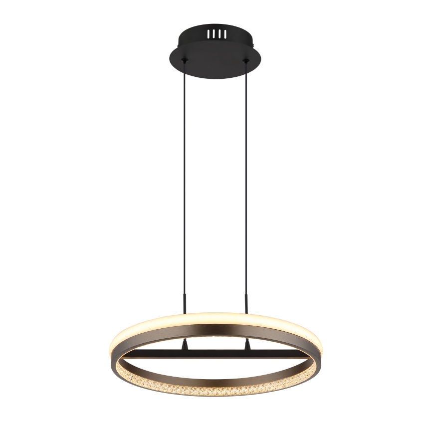 Globo - LED ljuskrona med textilsladd LED/40W/230V 3000/4000/6000K diameter 39,7 cm brun