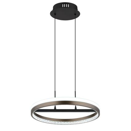 Globo - LED ljuskrona med textilsladd LED/40W/230V 3000/4000/6000K diameter 39,7 cm brun