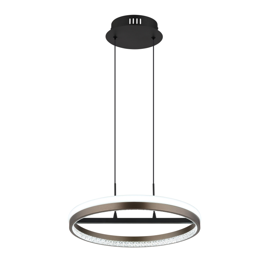 Globo - LED ljuskrona med textilsladd LED/40W/230V 3000/4000/6000K diameter 39,7 cm brun