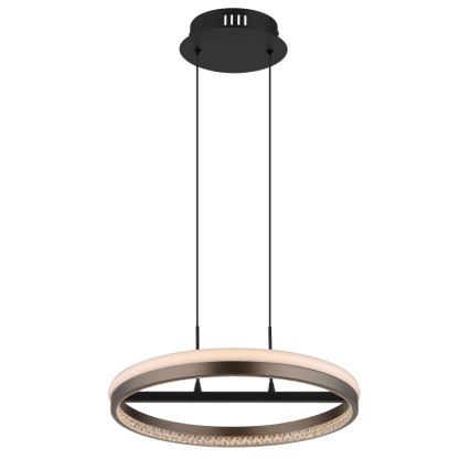 Globo - LED ljuskrona med textilsladd LED/40W/230V 3000/4000/6000K diameter 39,7 cm brun