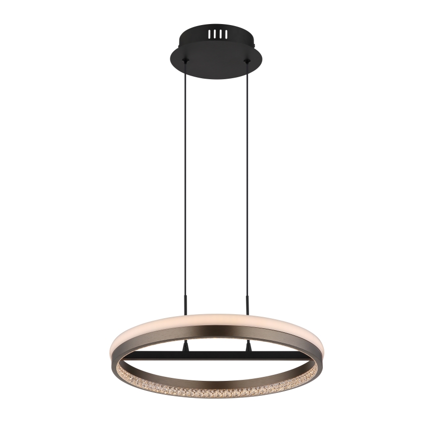 Globo - LED ljuskrona med textilsladd LED/40W/230V 3000/4000/6000K diameter 39,7 cm brun