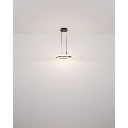 Globo - LED ljuskrona med textilsladd LED/40W/230V 3000/4000/6000K diameter 39,7 cm brun