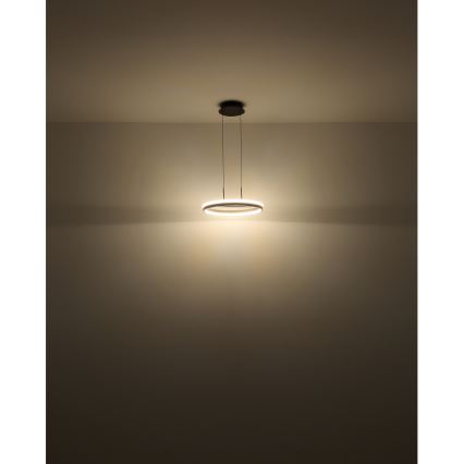 Globo - LED ljuskrona med textilsladd LED/40W/230V 3000/4000/6000K diameter 39,7 cm brun