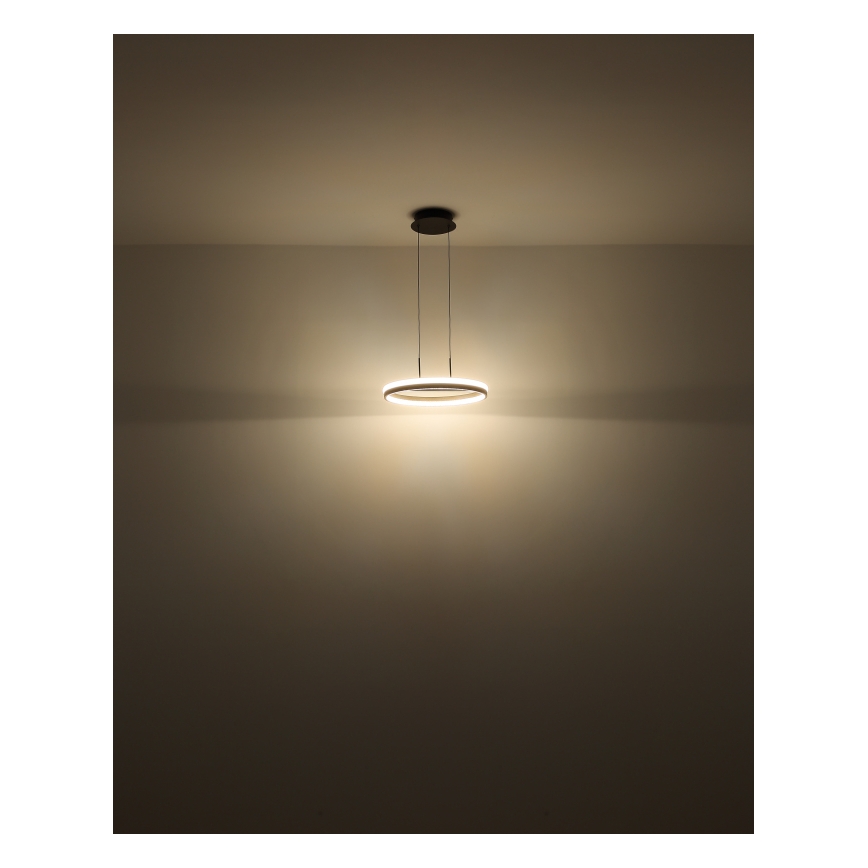 Globo - LED ljuskrona med textilsladd LED/40W/230V 3000/4000/6000K diameter 39,7 cm brun