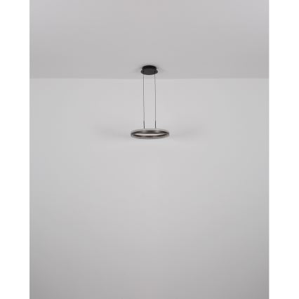 Globo - LED ljuskrona med textilsladd LED/40W/230V 3000/4000/6000K diameter 39,7 cm brun