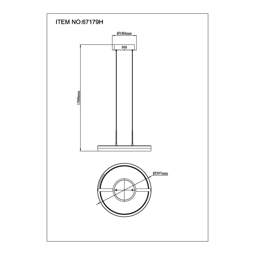 Globo - LED-pendellampa på vajer LED/40W/230V 3000/4000/6000K Ø 39,7 cm