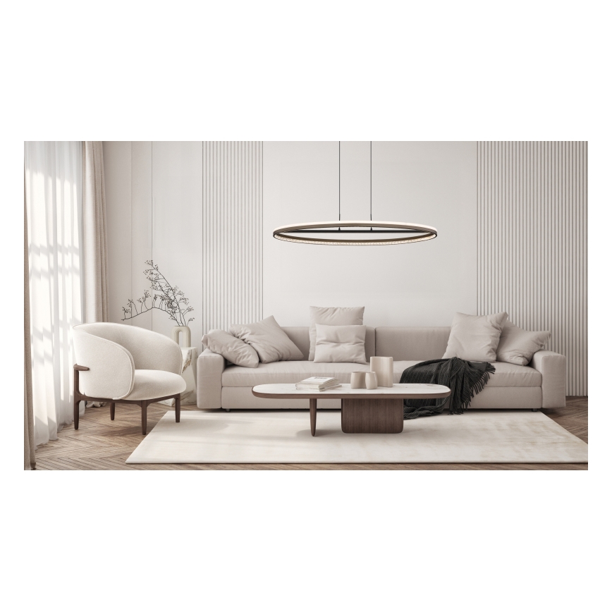 Globo - LED ljuskrona med textilsladd LED/60W/230V 3000/4000/6000K brun