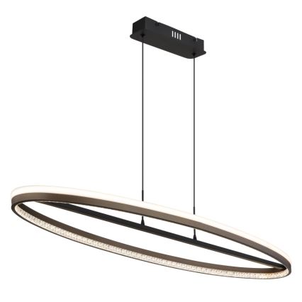 Globo - LED ljuskrona med textilsladd LED/60W/230V 3000/4000/6000K brun