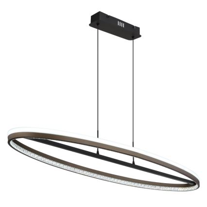 Globo - LED ljuskrona med textilsladd LED/60W/230V 3000/4000/6000K brun