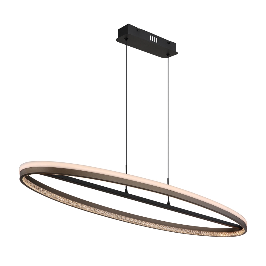 Globo - LED ljuskrona med textilsladd LED/60W/230V 3000/4000/6000K brun