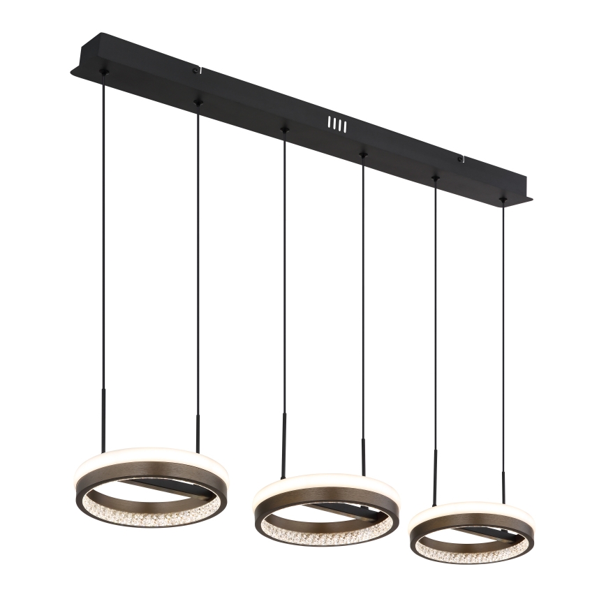 Globo - LED ljuskrona med textilsladd LED/40W/230V 3000/4000/6000K brun
