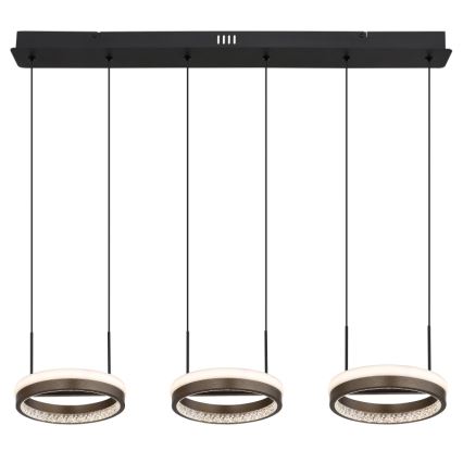 Globo - LED ljuskrona med textilsladd LED/40W/230V 3000/4000/6000K brun