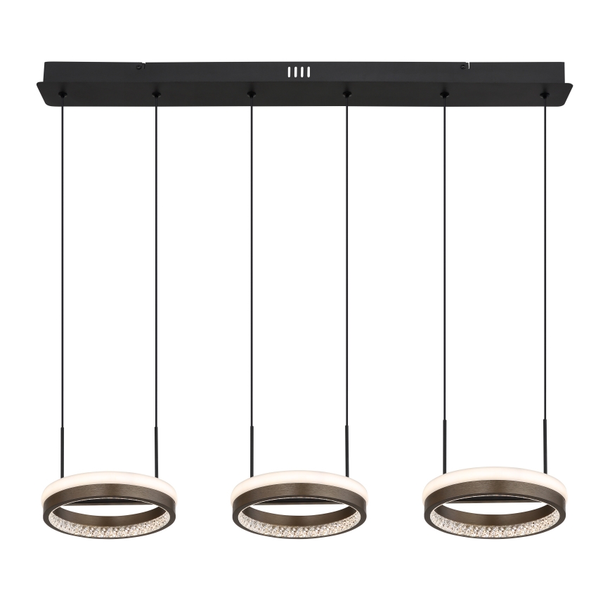 Globo - LED ljuskrona med textilsladd LED/40W/230V 3000/4000/6000K brun