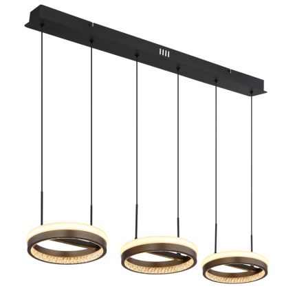Globo - LED ljuskrona med textilsladd LED/40W/230V 3000/4000/6000K brun