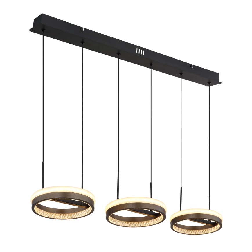 Globo - LED ljuskrona med textilsladd LED/40W/230V 3000/4000/6000K brun