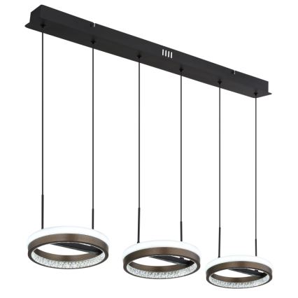 Globo - LED ljuskrona med textilsladd LED/40W/230V 3000/4000/6000K brun