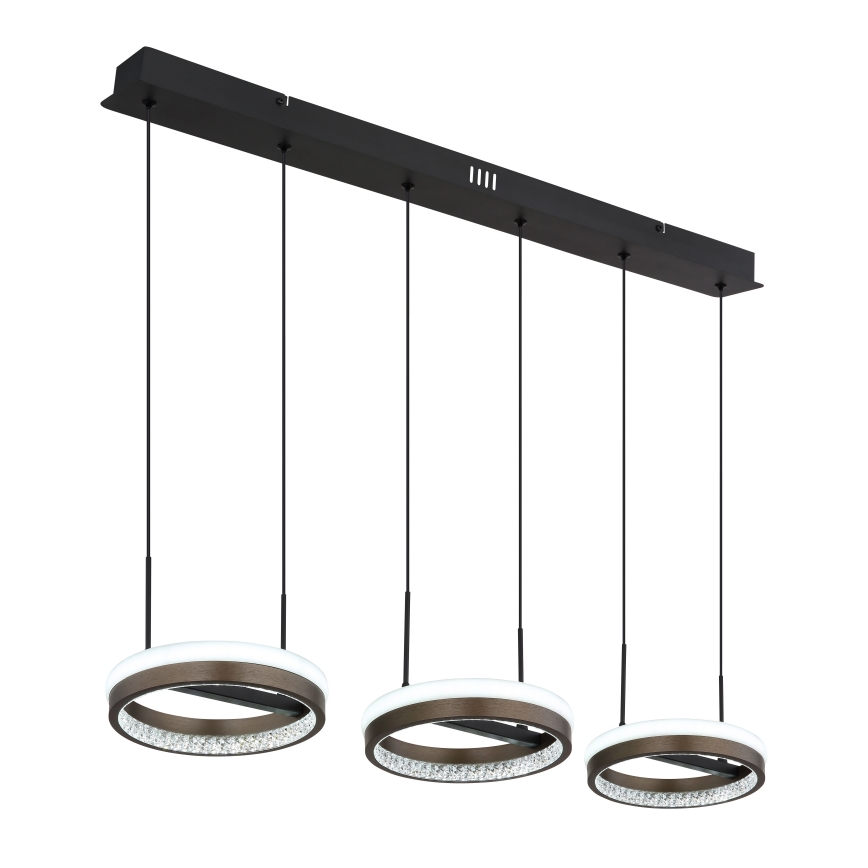 Globo - LED ljuskrona med textilsladd LED/40W/230V 3000/4000/6000K brun