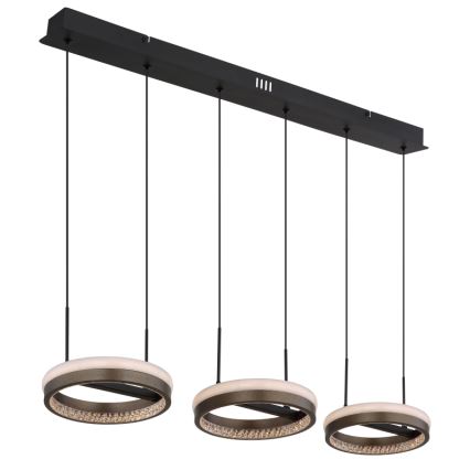 Globo - LED ljuskrona med textilsladd LED/40W/230V 3000/4000/6000K brun